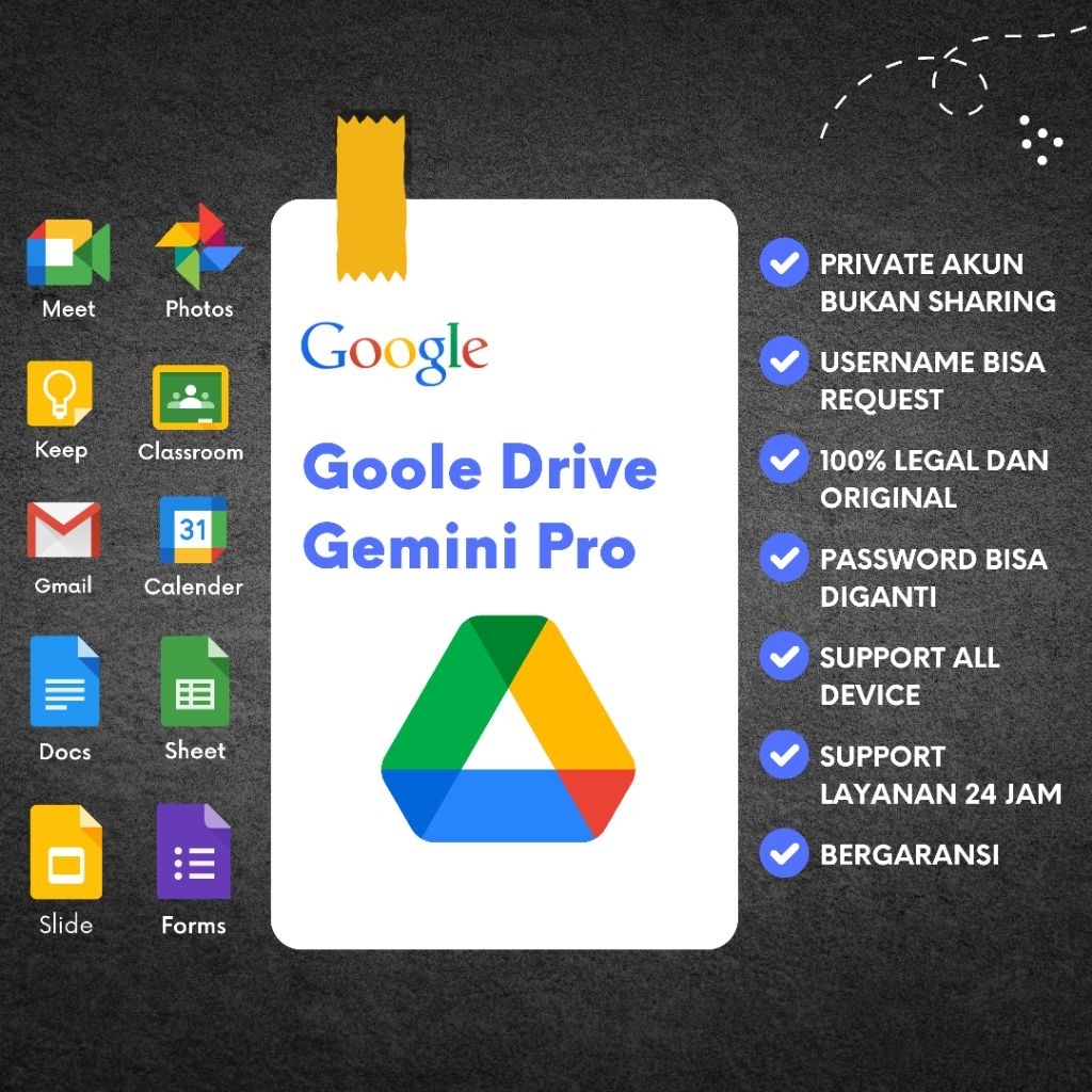 Google Drive x Gemini Pro Bergaransi Resmi Gdrive
