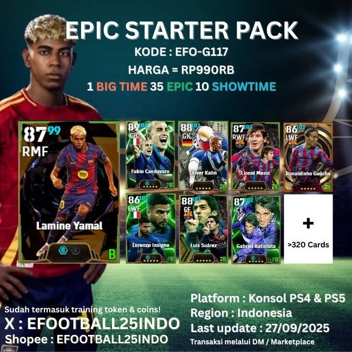 GrahaGamingID GGID-G117 Starter Pack Akun eFootball Konsol PS4 PS5