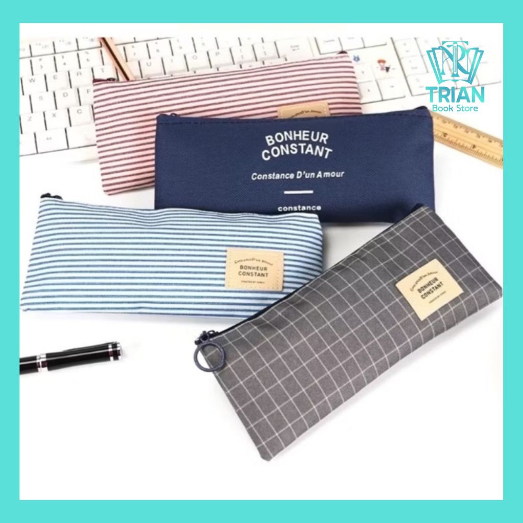 TEMPAT PENSIL PENCIL CASE SIMPLE WADAH ALAT TULIS AESTHETIC SEKOLAH KULIAH KANTOR UNIK LUCU STORAGE 