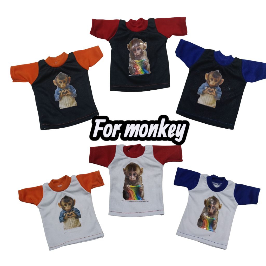 kaos atasan untuk hewan monyet peliharaan/ sablon