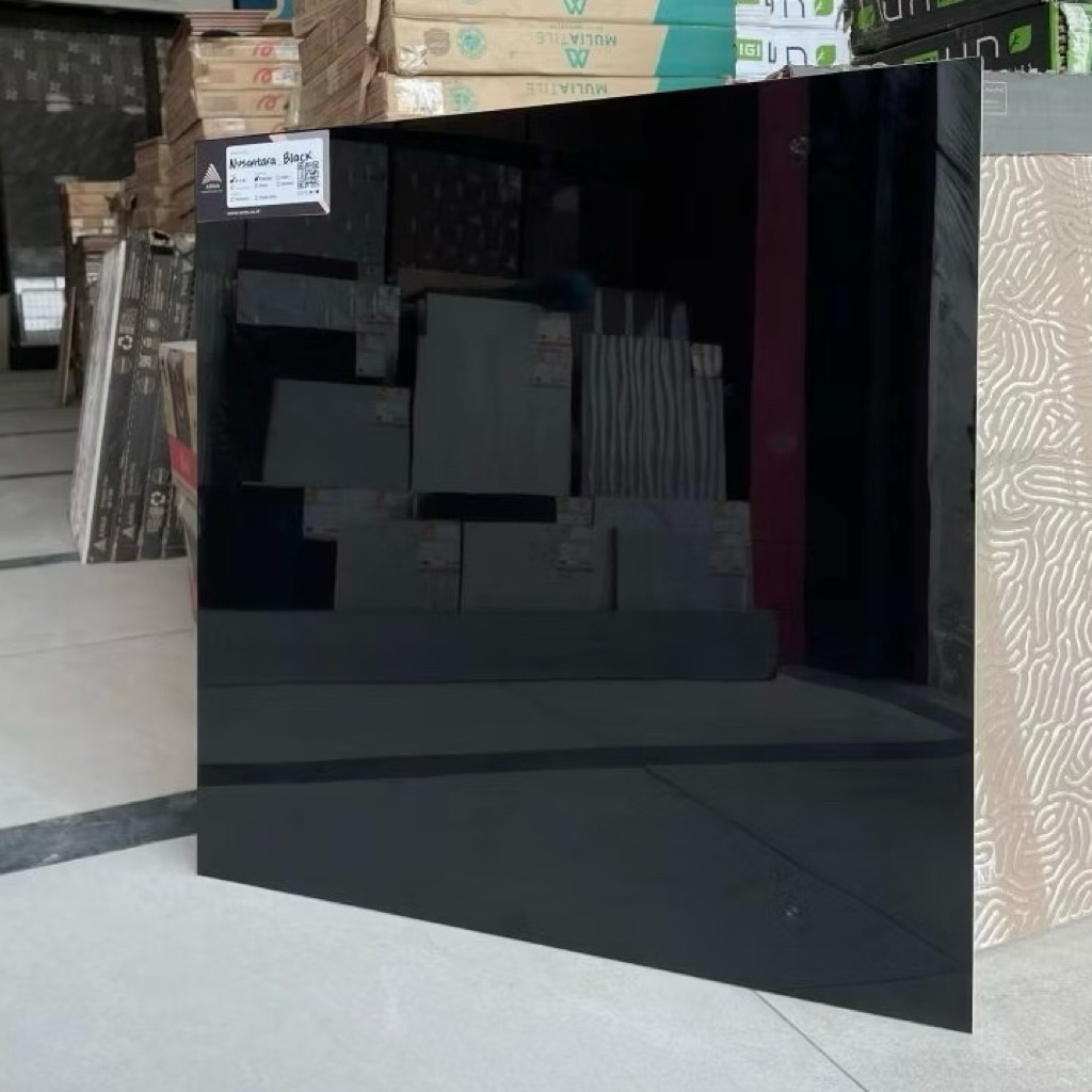 Granit 60x60 Arna Nusantara Black / Hitam Polos | Polished