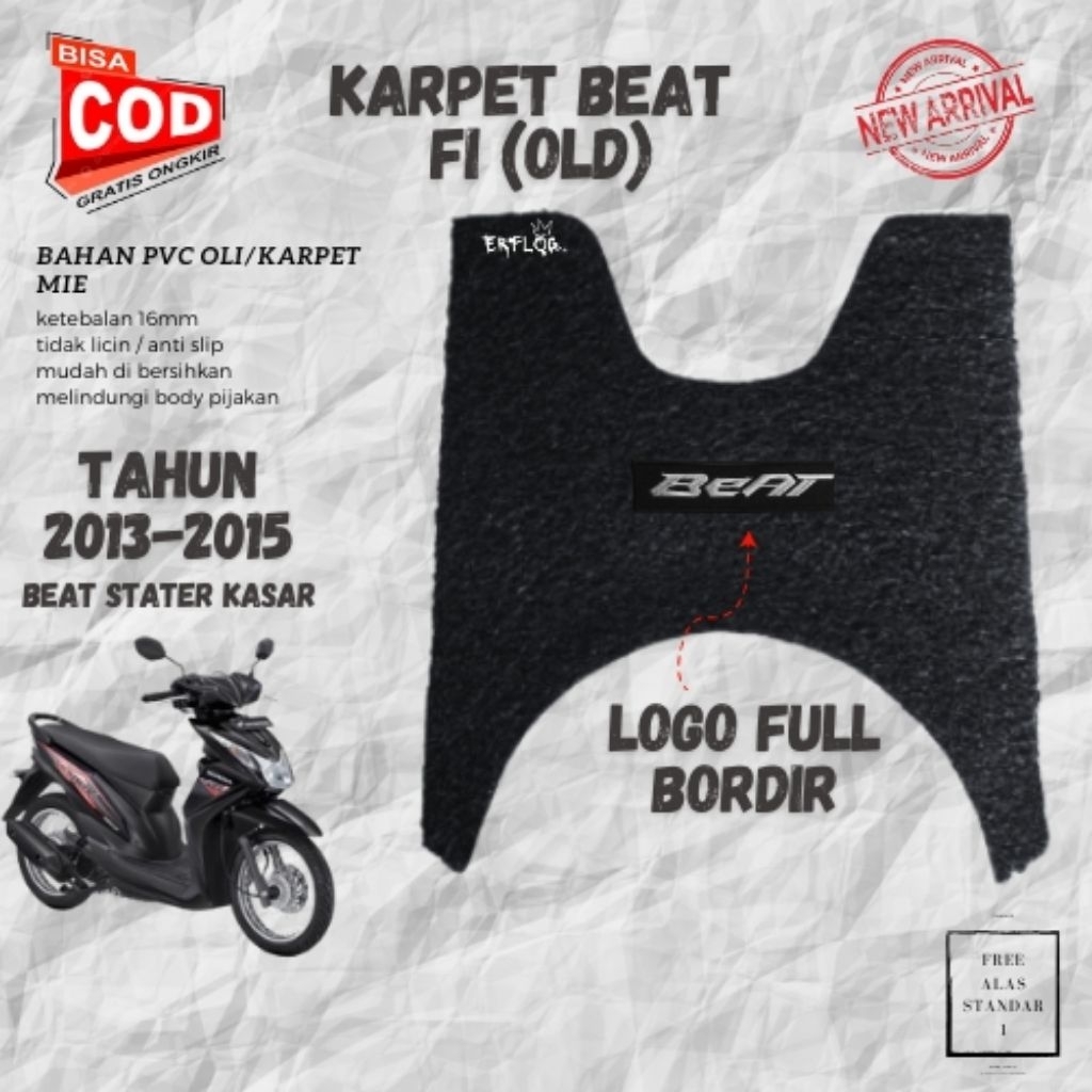 Karpet motor Beat Fi (OLD) 2013-2015 alas pijak kaki anti slip