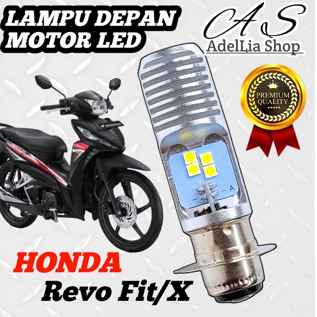 Lampu Depan Motor Honda Revo Fit/X LED Putih Ac/Dc 12Volt Pengganti Dop/Bohlam Standart WrT19