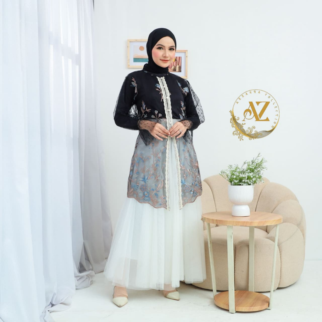 Outer tunik kebaya keondangan / outer brokat atasan lamaran wisuda lebaran / atasan outer brokat azz