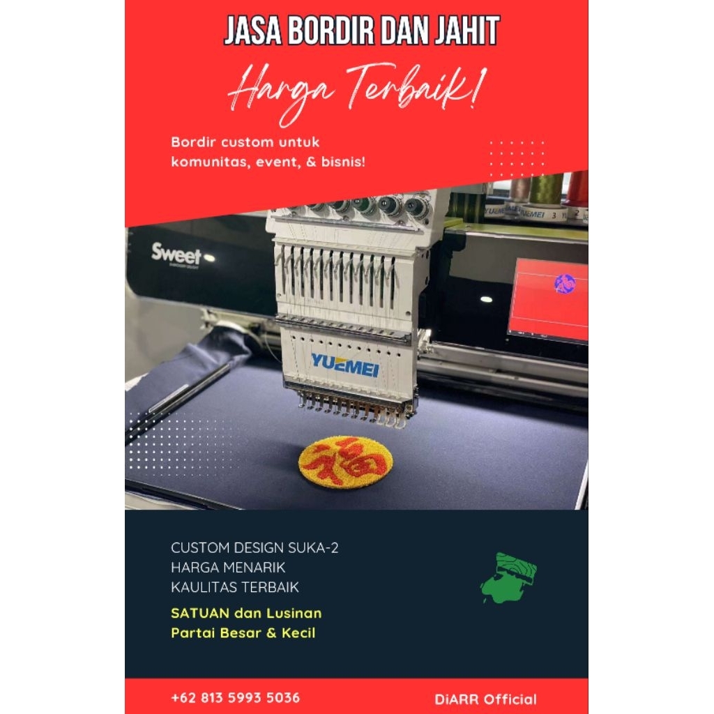 Jasa Bordir - Patch Logo Bordir Emblem  Satuan Lusinan / Custom Logo Emblem / Custom Bordir