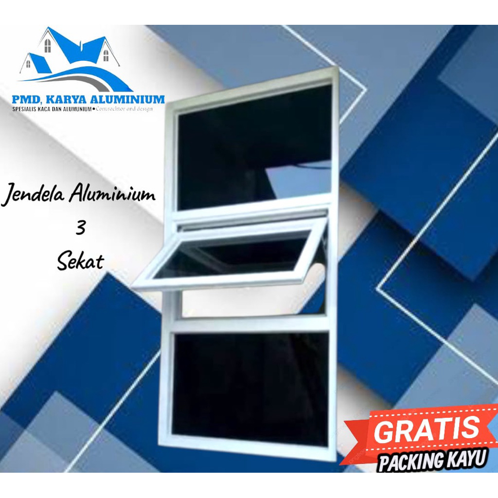 Promo kusen +Jendela aluminium UK. 140x70,120x60,150x40,120x50,170x40 Gratis Packing kayu