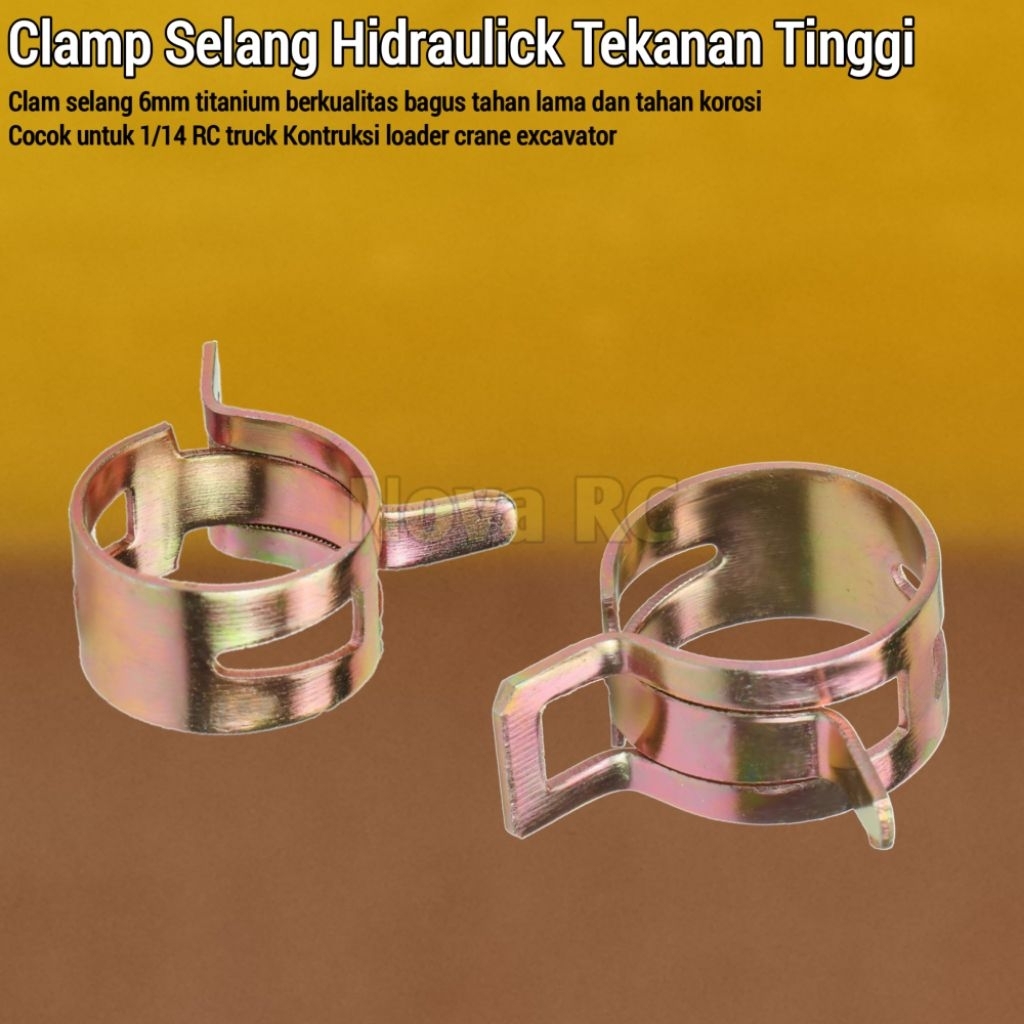 Clamp selang hidraulic 6mm cocok untuk tamiya hercules lesu RC hobby truck dump execavator loader cr