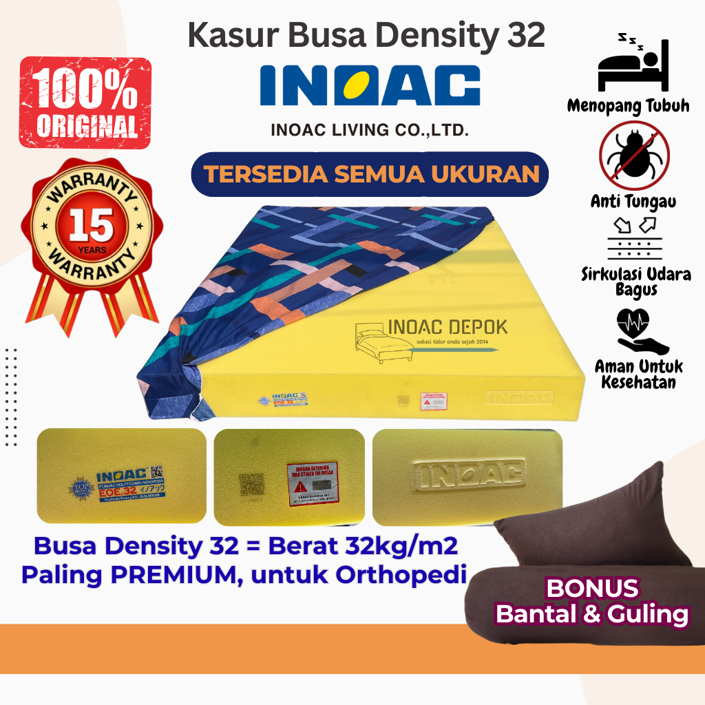 Kasur Busa Inoac EOE Density 32 Garansi Kempes 15 Tahun PALING PREMIUM - Density Tertinggi INOAC. Fr