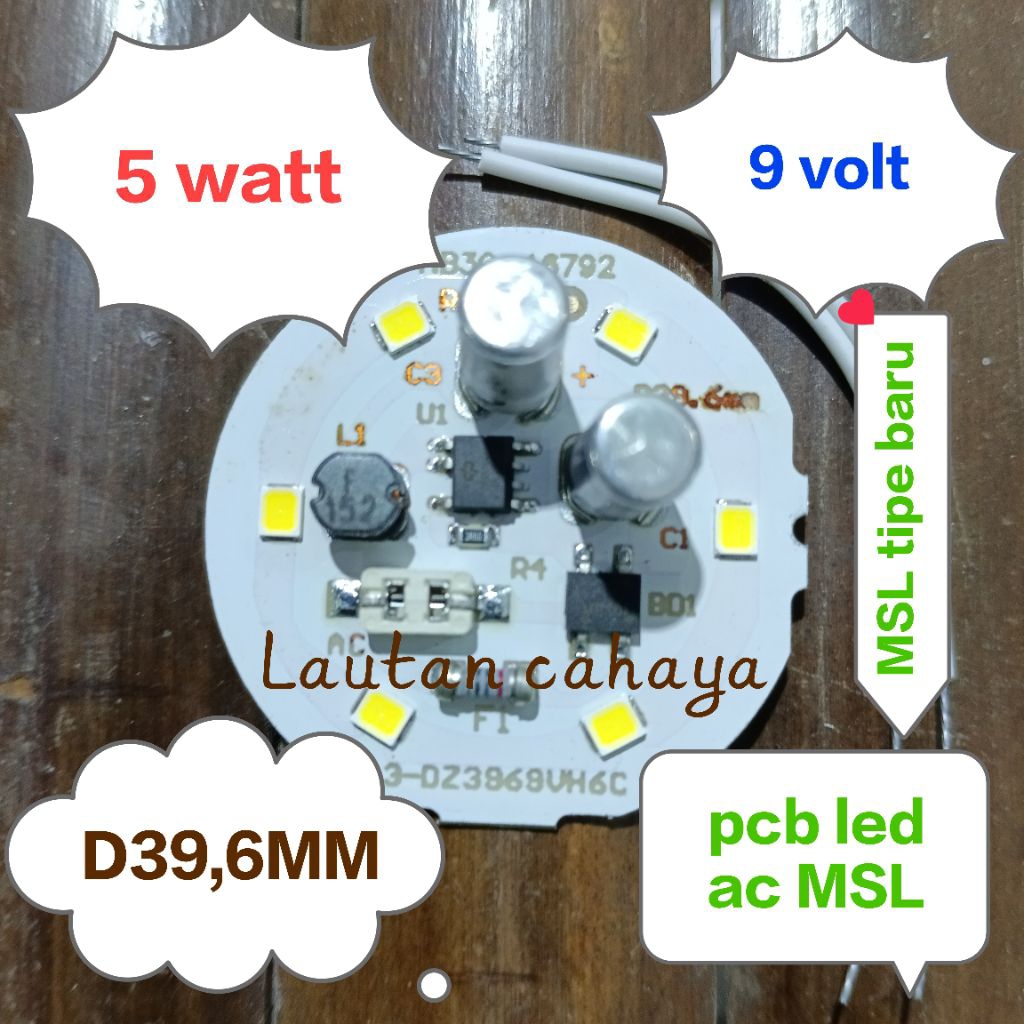 PCB LED AC MSL 5 WATT / MESIN LAMPU LED