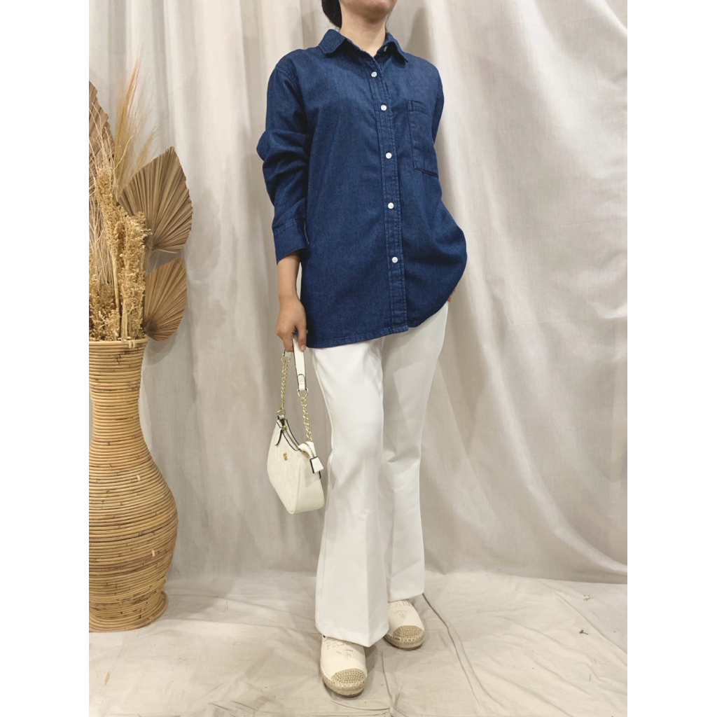 Blus Tangan panjang Jeans Wanita