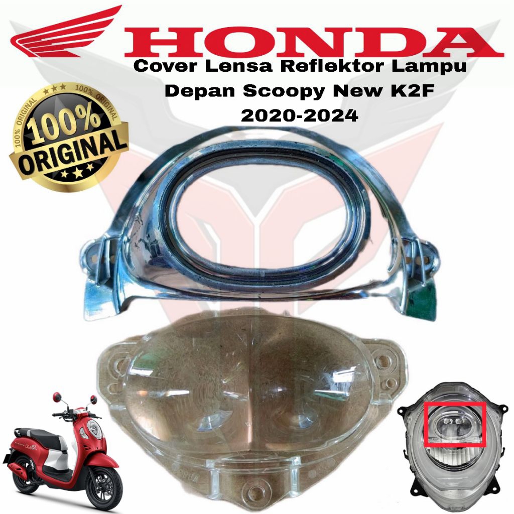 Cover Lensa Reflektor Lampu Depan Scoopy New K2F 2020-2024 Original