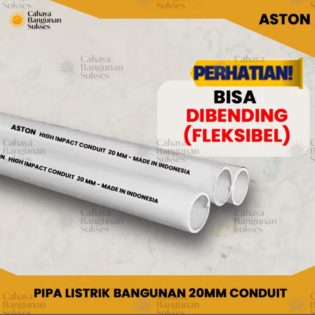 (GROSIR 25 BATANG) PIPA LISTRIK CONDUIT 20MM BENDING ASTON