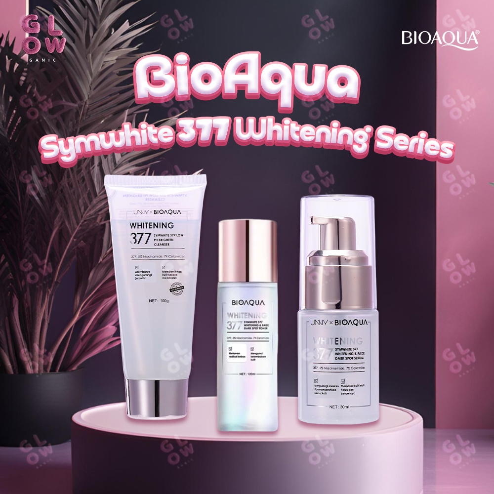 Glow Ganic - BIOAQUA SymWhite 377 Whitening Series | Fade Dark Spot Skincare 1 Set Lengkap BPOM Basi