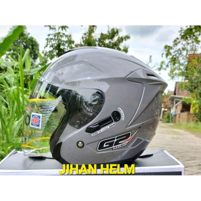 HELM G2 OPTIMAX ORIGINAL SNI / HELM G2 OPTIMAX DOUBLE VISOR DARK GREY ORIGINAL TERMURAH