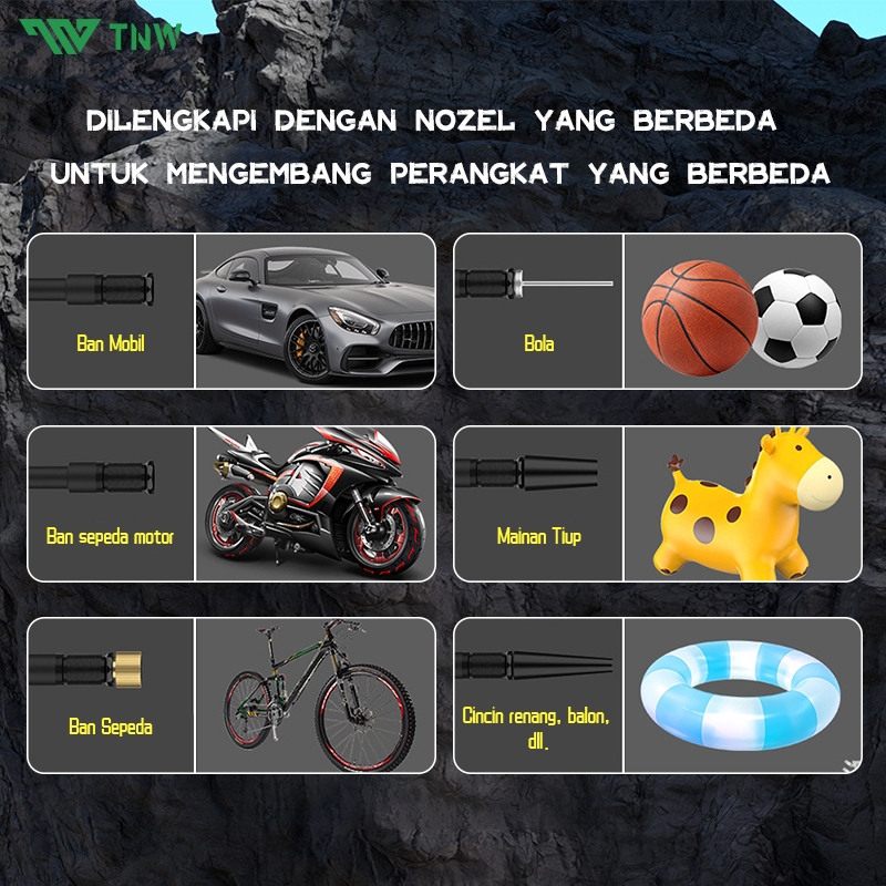 BEST DEALS TNW CI10 Pro Pompa Ban Mini portabel pompa ban mobil elektrik Pompa Ban Mobil dan Motor