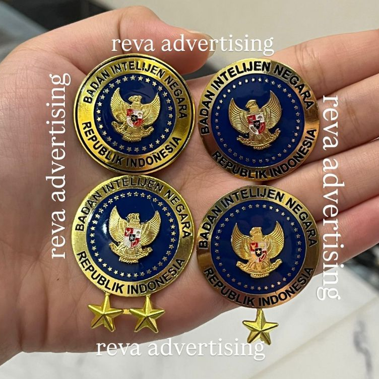pin dada BIN biru magnet | badan intelijen negara biru