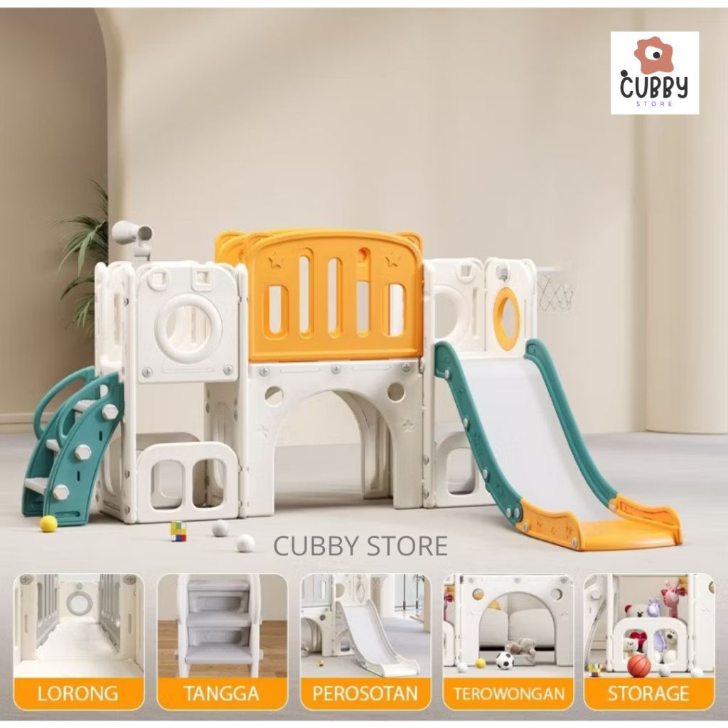 Perosotan Anak Import Double Platform Nick Bear Slide JM-WS726