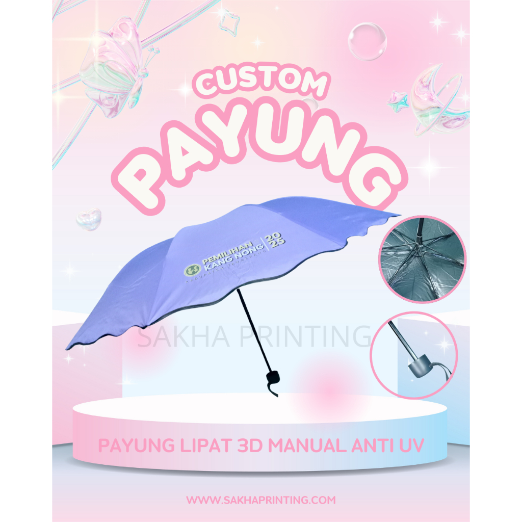 Payung custom/payung lipat custom/payung uv 3D custom/payung uv manual custom /payung lipat promosi/
