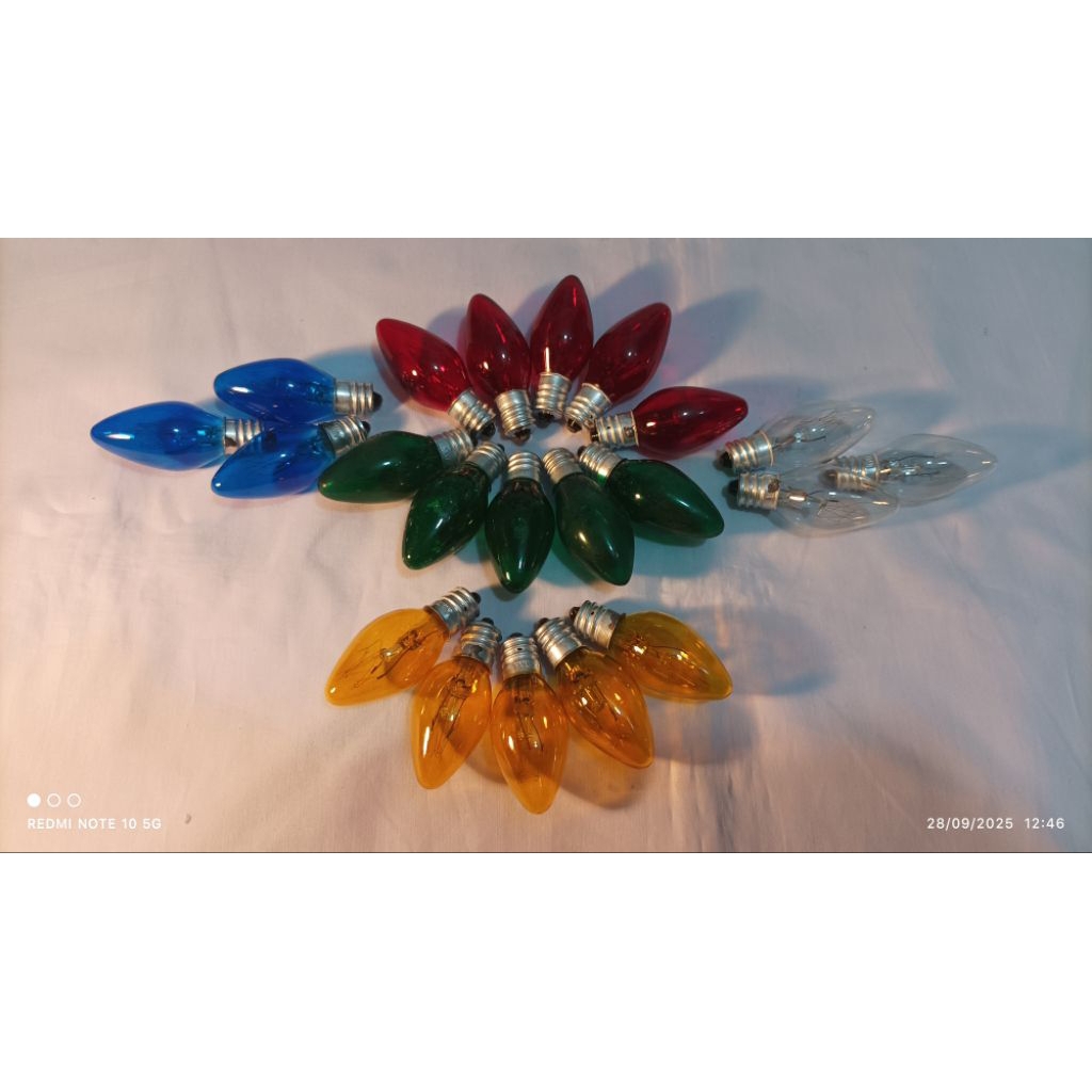 lampu cabe fiting e12 lampu hias 5wat warna warni