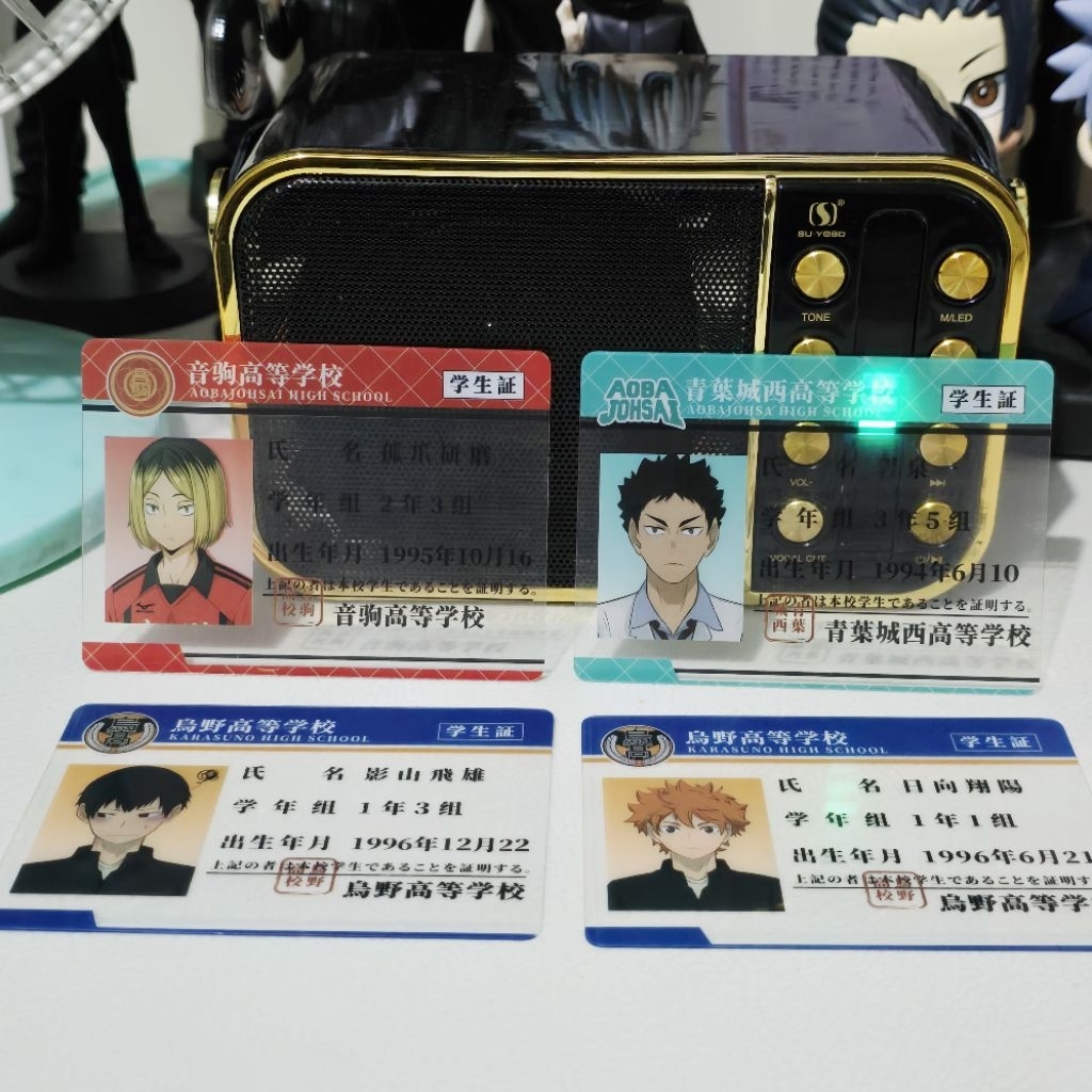 Kartu Haikyuu ID Clear Card Transparent CCG TCG - (Hinata, Kageyama Tobio, Kenma Kozume, Hajime Iwai