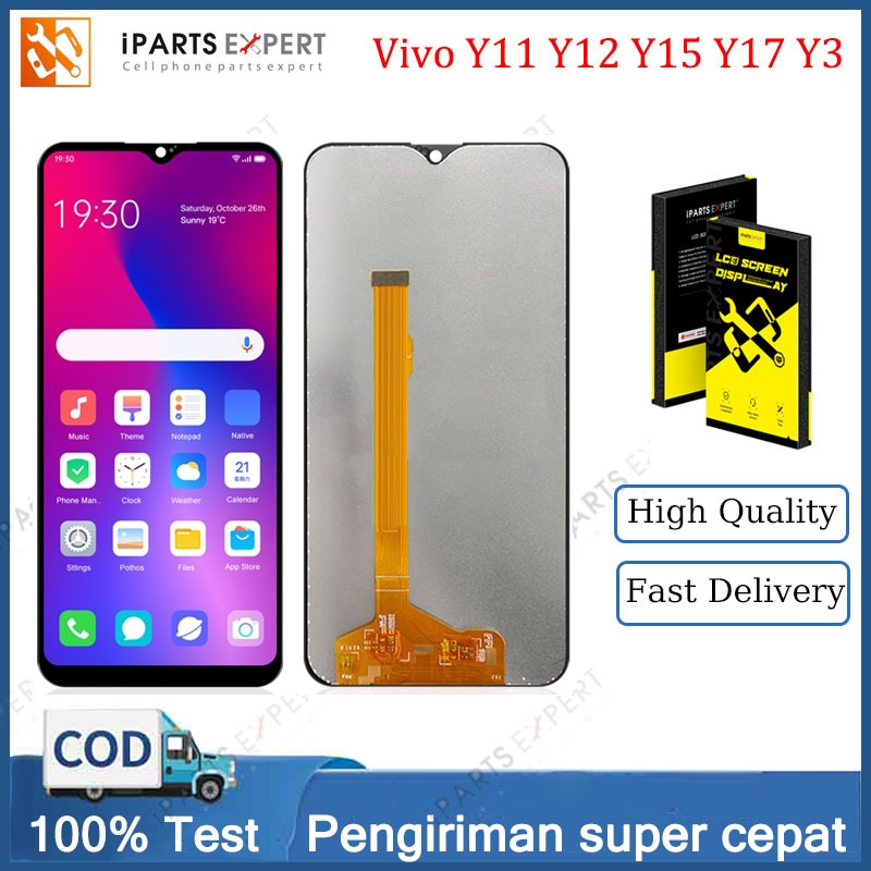 IPARTSEXPERT LCD Asli untuk Vivo Y3 Y11 1906 Y12 Y15 Y17 LCD Tampilan Layar Sentuh Rakitan Digitizer