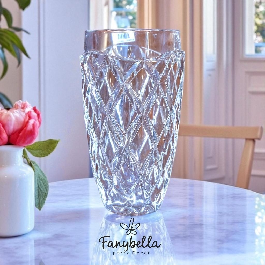 Vas Bunga Keramik Kristal Kaca Berkilau Cantik Mewah Dekorasi Rumah import