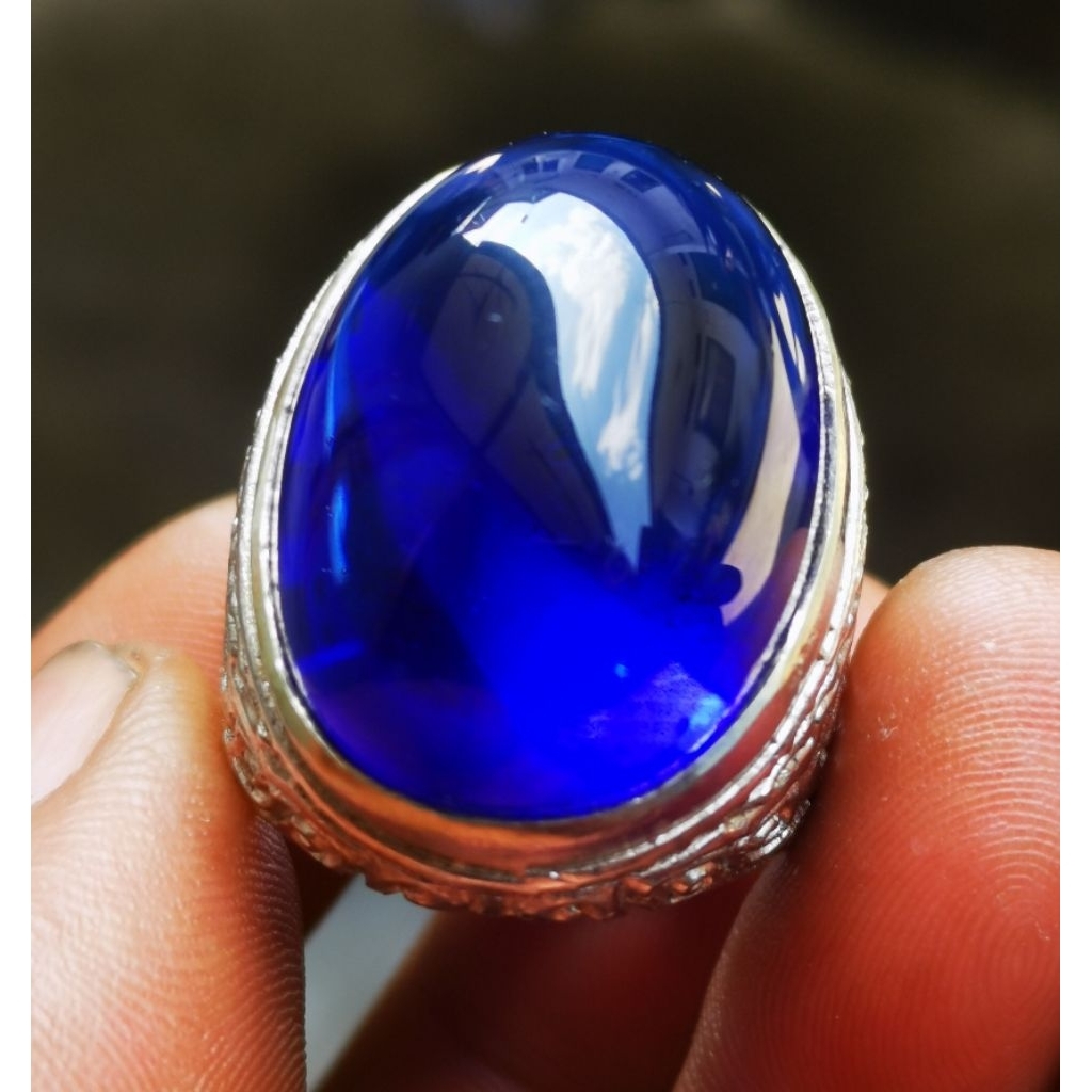 Cincin akik permata king safir jumbo ring tanam top crystal