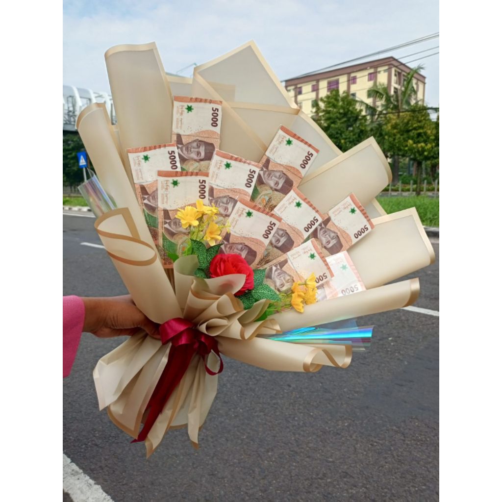 (JUMBO) Buket Kosongan XL Extra Large Kerangka Uang 10 15 20 Lembar | Buket Hadiah Wisuda & Ulang Ta