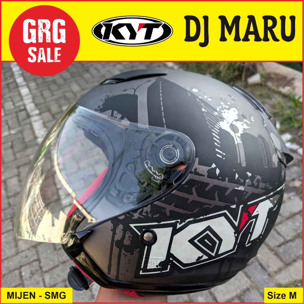 Helm Bekas Second KYT DJ Maru Black Doff Motif