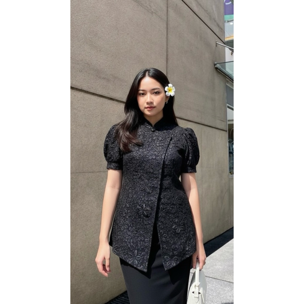 Kebaya janggan lengan balon pendek/atasan saja