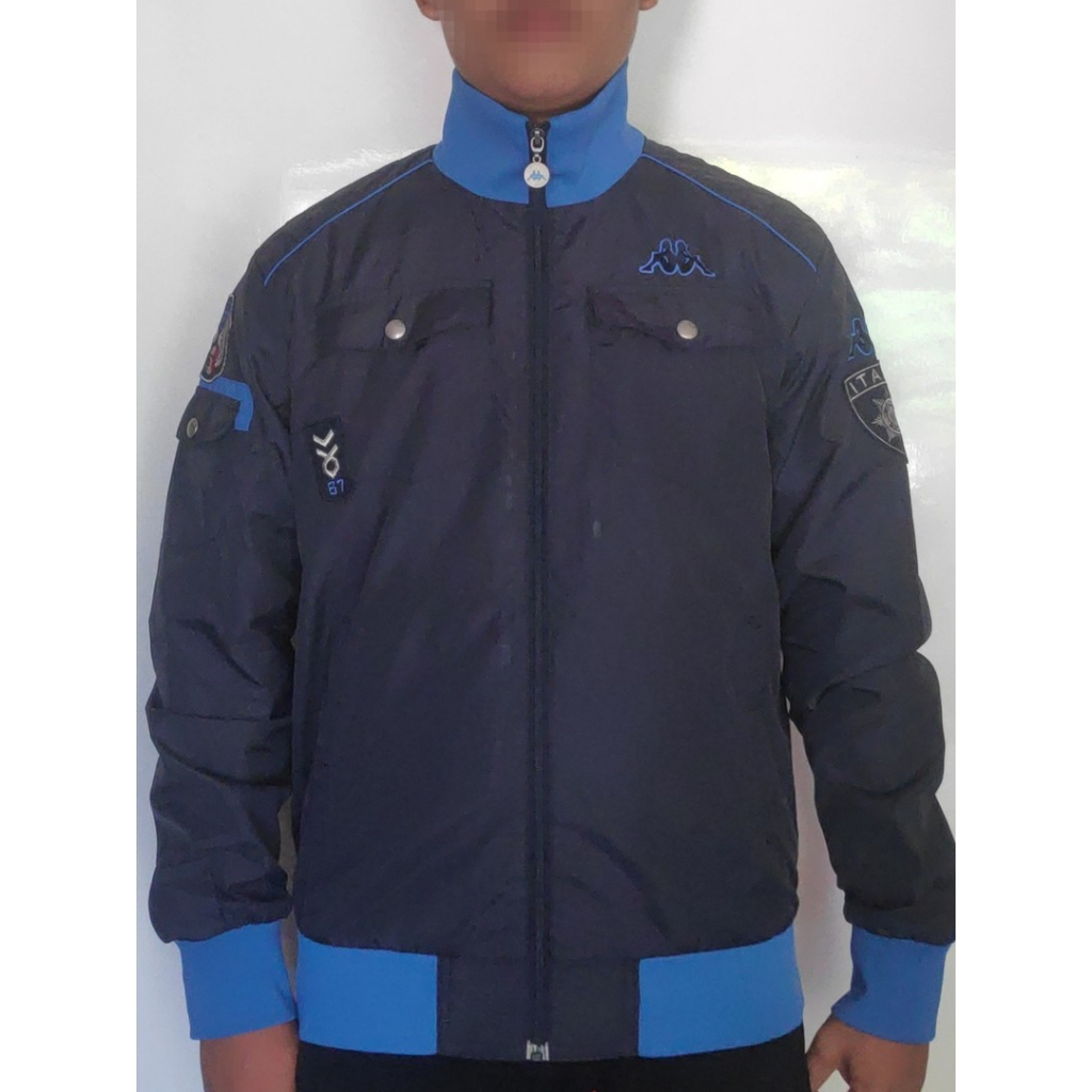 KAPPA Italia Logo Blue Navy Windbreaker Track Top Jaket Tracktop Sport