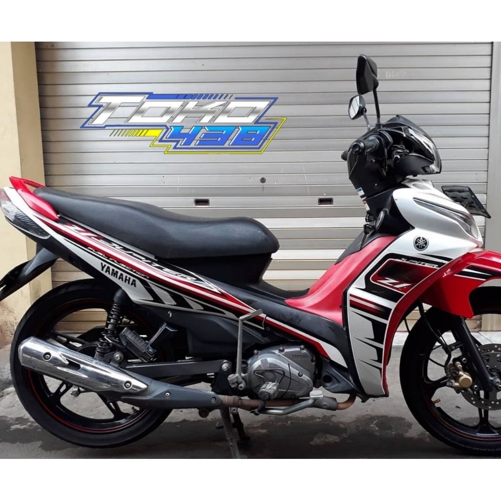 stiker striping terbaik standar motor Yamaha Jupiter Z1 fi tahun 2015 merah hitam putih