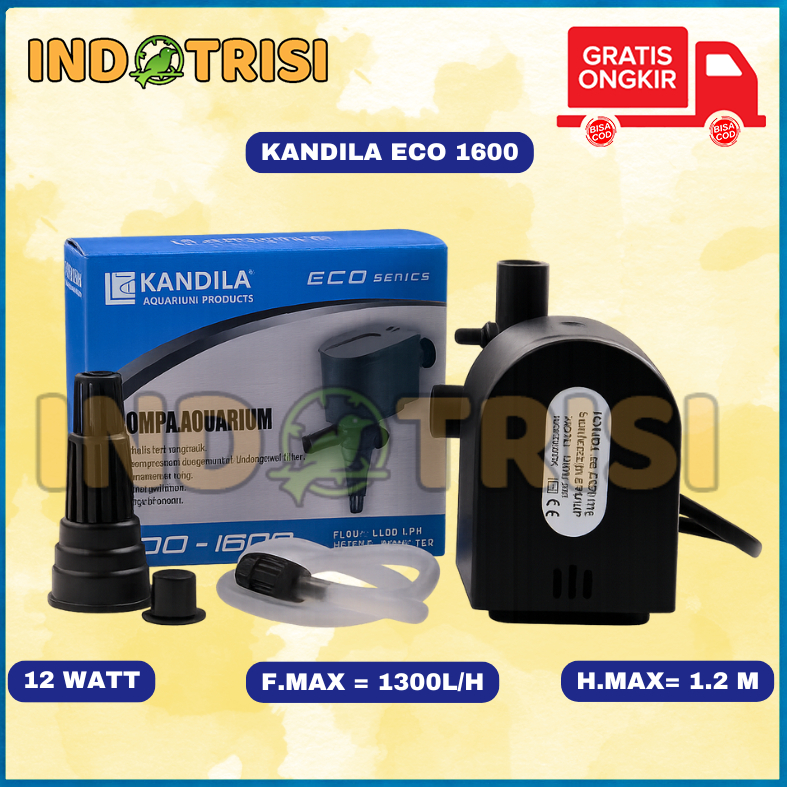 Pompa Air Aquarium KANDILA ECO 1600 Power Head Aquarium 1300 L/H 12 W / Pompa Aquarium