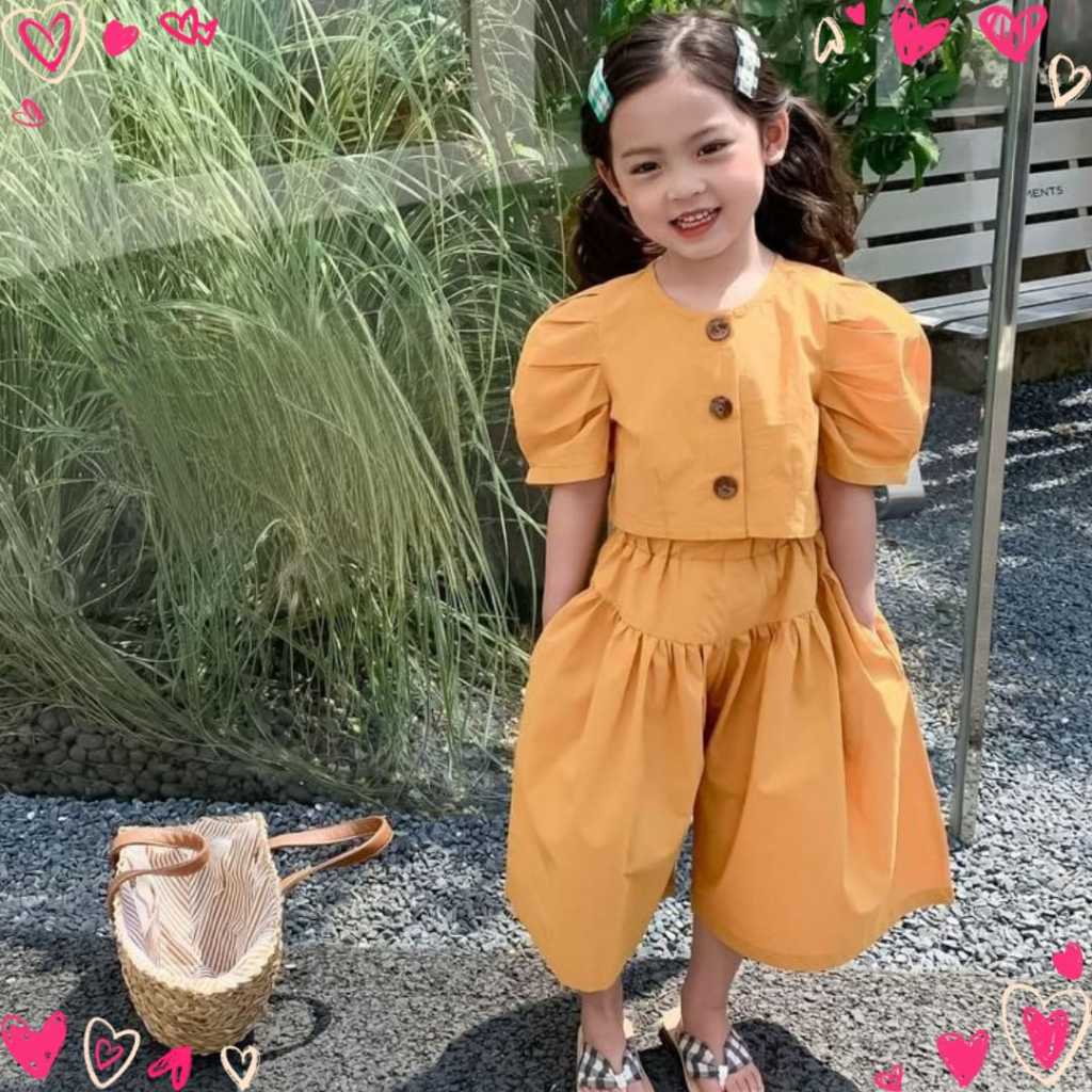 Setelan Baju Anak Harian Umur 2 - 8 Tahun Ootd Viral Kia Set Setelan Anak Perempuan Lucu
