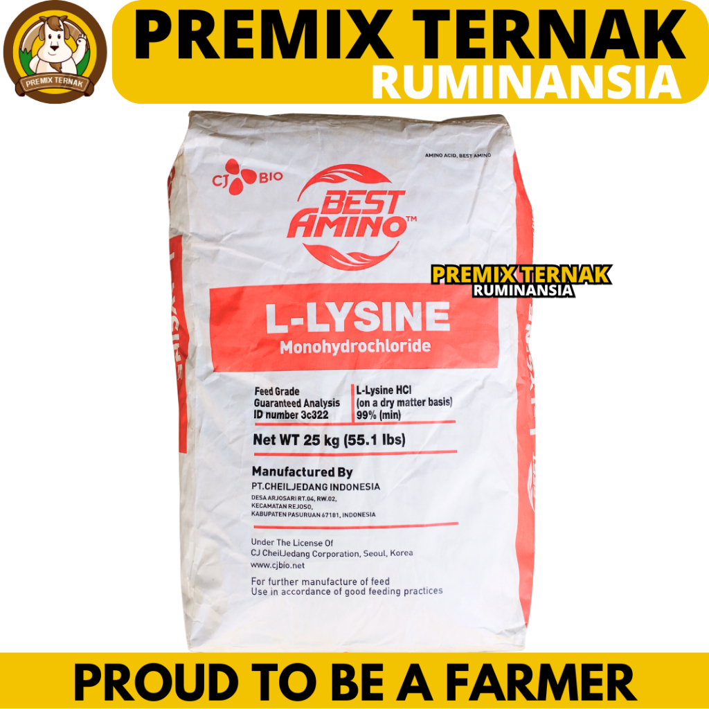 LYSINE 25 KG 1 SAK BESTAMINO CHEIL JEDANG - Suplemen Hewan Asam Amino Ternak Unggas Ruminansia Babi