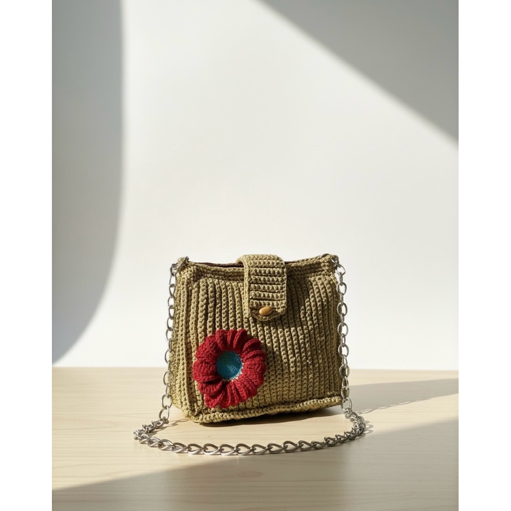 tas rajut wanita-tas slempang-tas rajut wanita bahan tebal