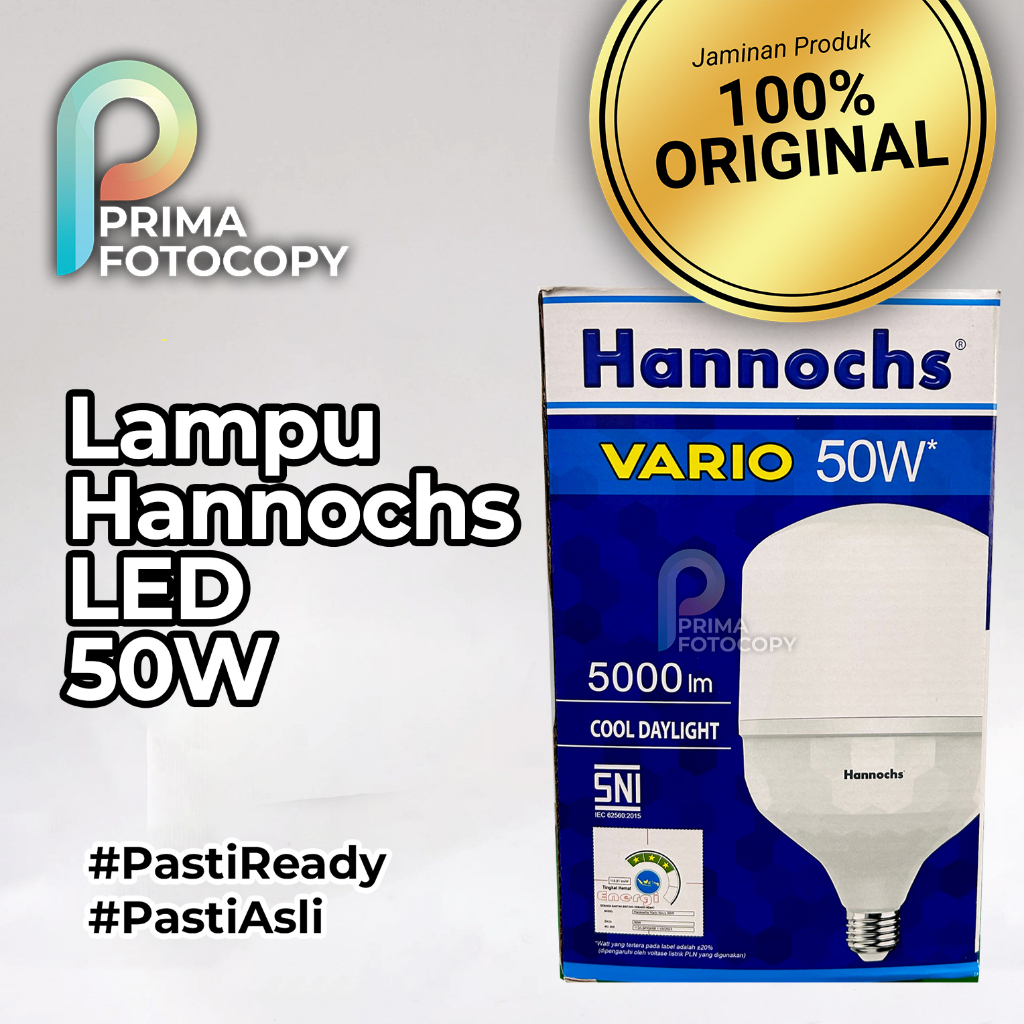 Bohlam Lampu LED Putih 50W 50 Watt Hannochs Vario Frosted Cover Penerangan Jalan Ruang Tamu Garansi 