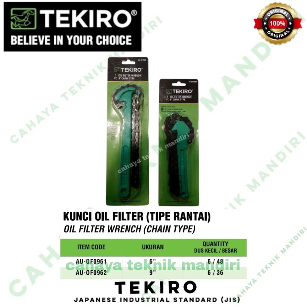 TEKIRO kunci filter oli rantai 6 inchi dan 9 inchi