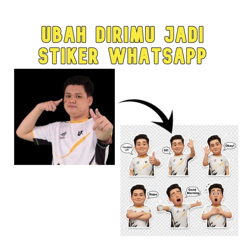 Jasa ubah fotomu jadi stiker Whatsapp (pixar style)(gaya kartun)