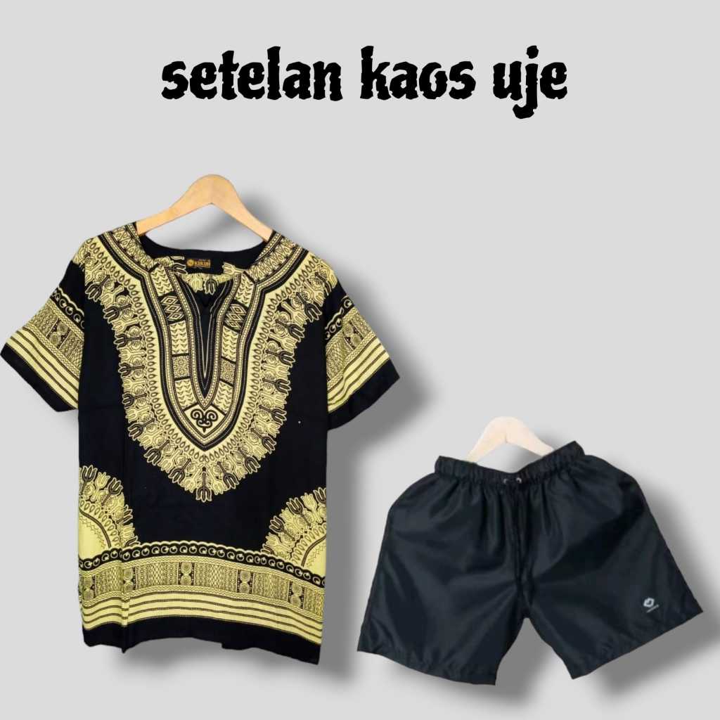 Setelan kaos pria dan wanita dashiki kaos harian Baju santai