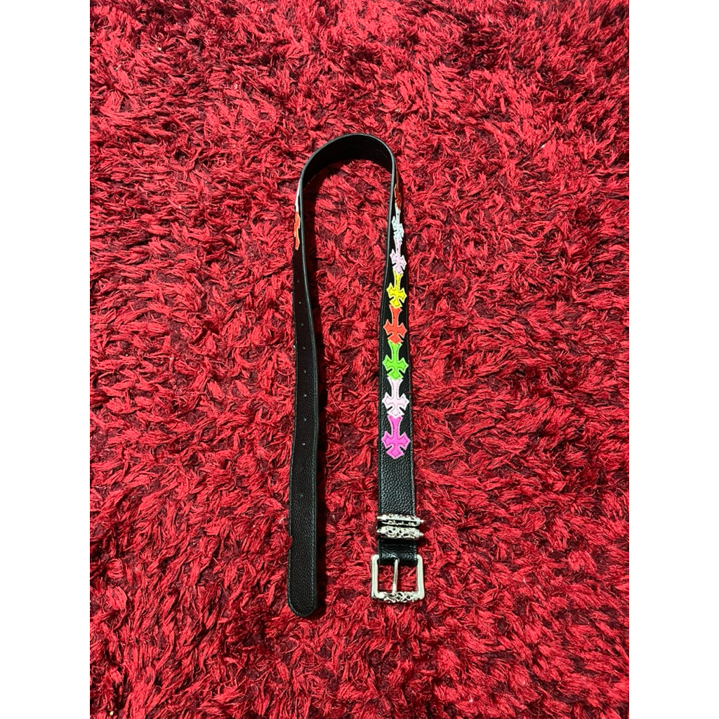 alternatif chrome hearts belt leather patch black