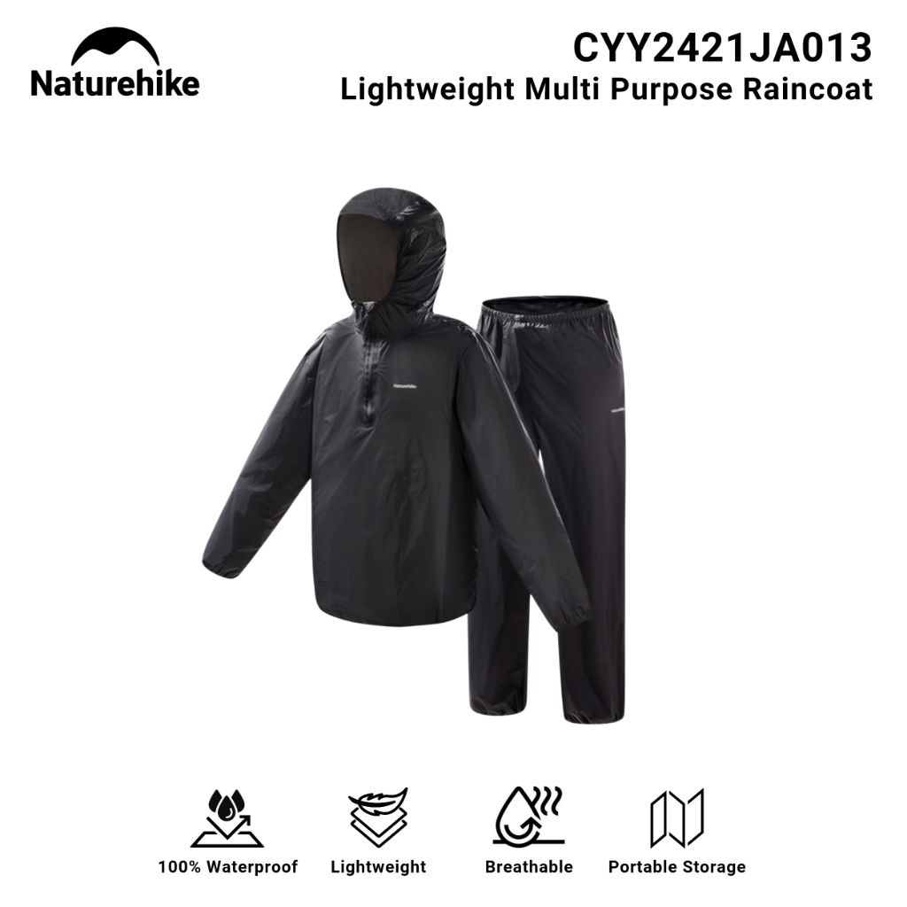 JAS HUJAN ULTRALIGHT NATUREHIKE CYY2421JA013 LIGHTWEIGHT MULTI PURPOSE RAINCOAT SET RAINSUIT RAIN PA