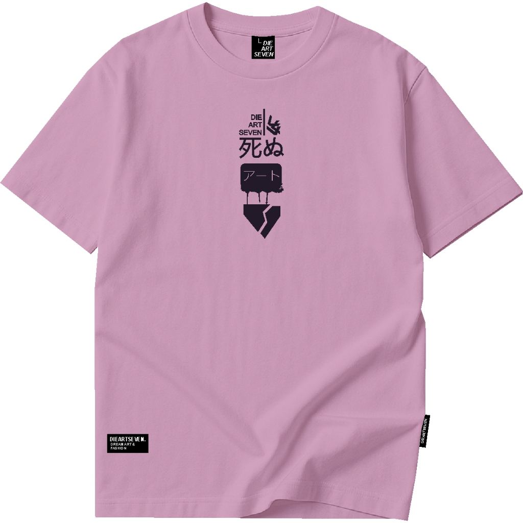 Pakaian pria atasan kaos distro art hight stand tshirt dusty pink