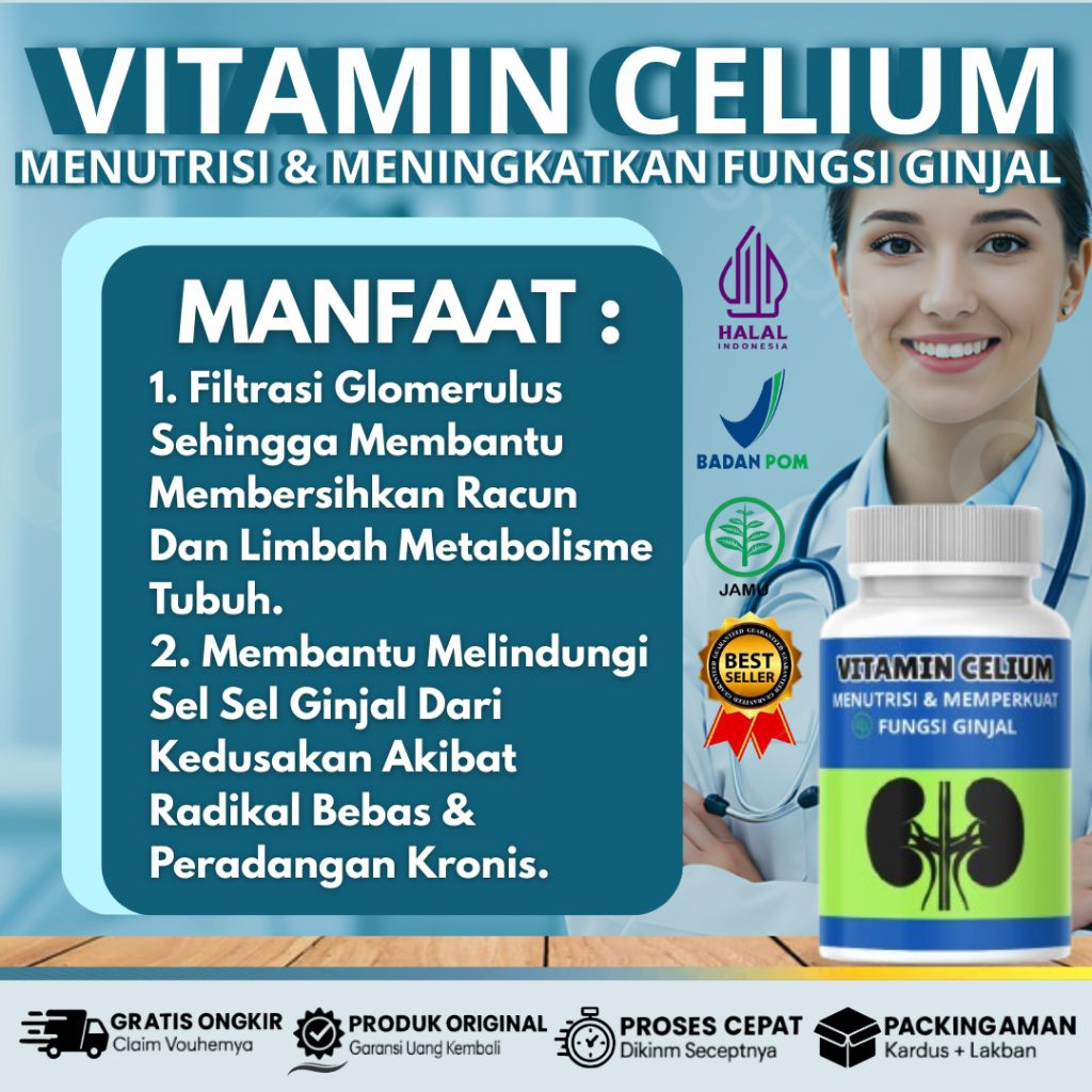Vitamin Celium Membantu Menutrisi Ginjal Menguatkan Fungsi Ginjal Menambah Daya Tahan Tubuh Nutrisi 