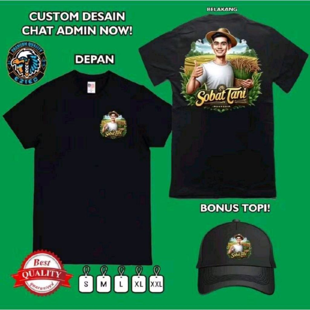 KAOS SOBAT TANI BONUS TOPI // KAOS SOBAT TANI LENGAN PENDEK GRATIS TOPI BISA COD // KAOS TSHIRT SOBA