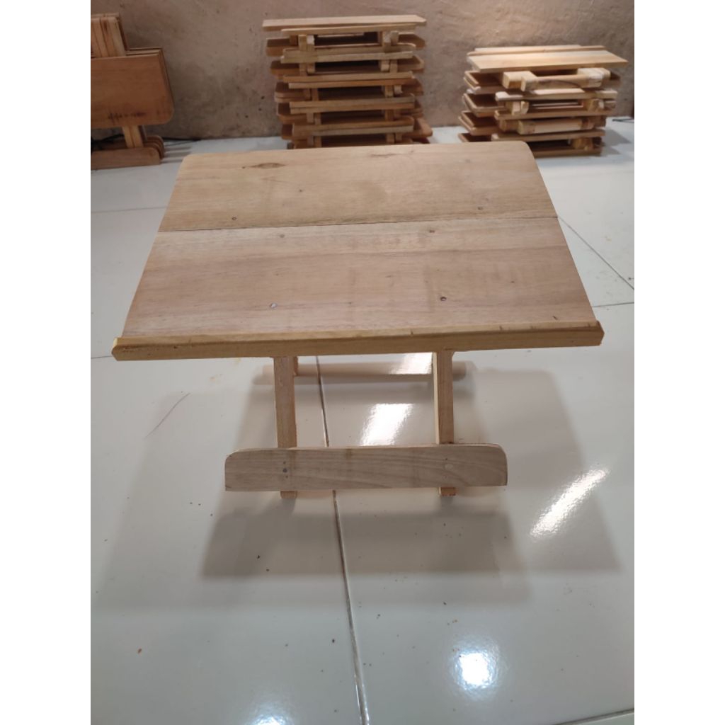 meja lipat miring polos/non plitur meja belajar kayu rekal al quran