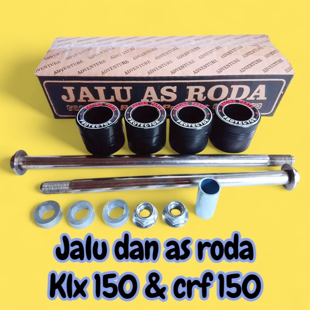 Set Jalu As Roda Supermoto KLX/CRF/WR 155 Jalu As CRF Twflon Set Depan Belakang PNP As Roda Supermot