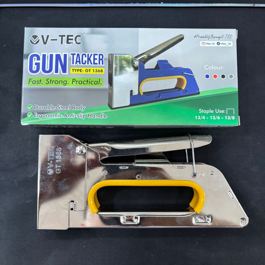 Staples Tembak VTEC GT 1368 / Stapler Tembak / Stapler besar Gun Tacker / Alat Staples Tembak
