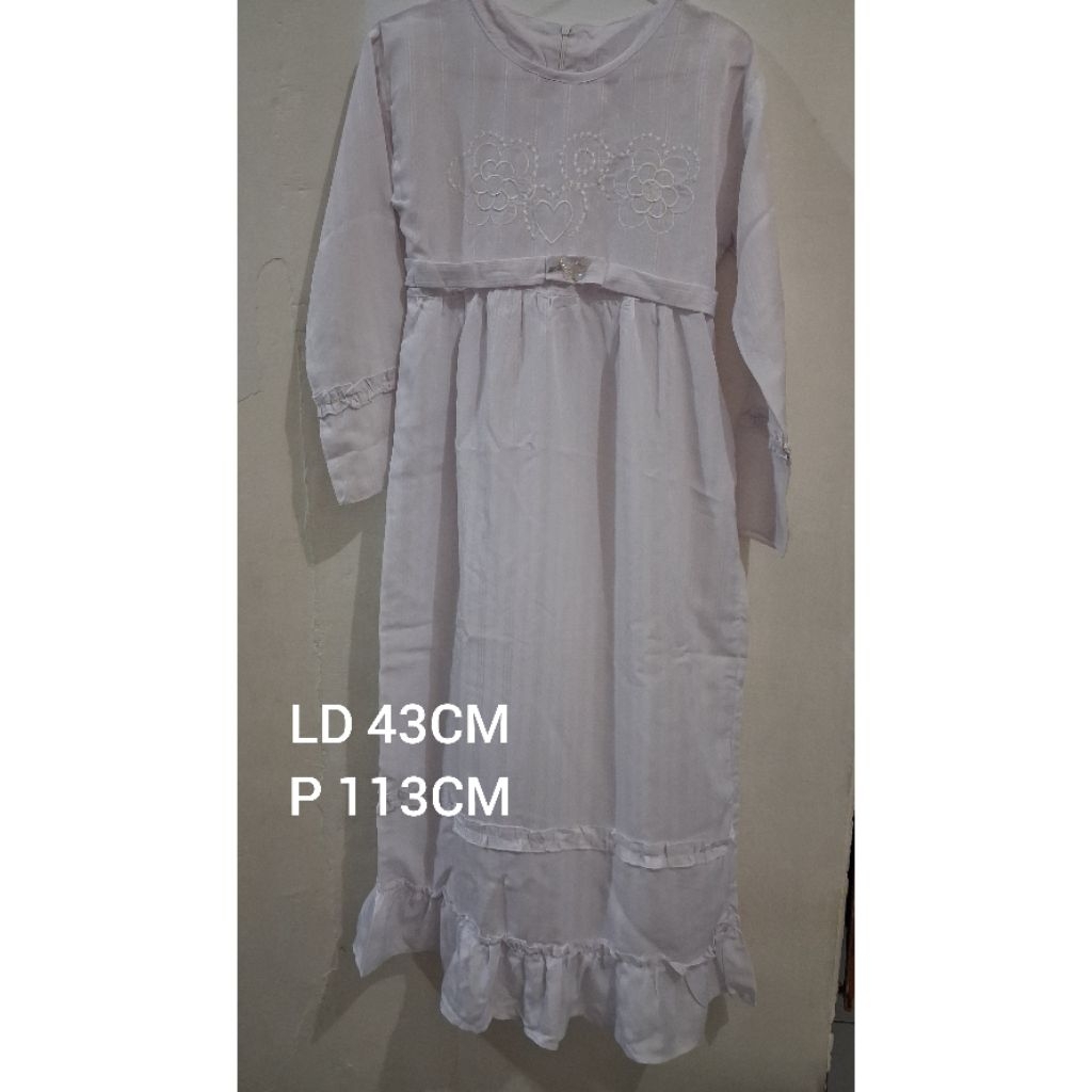 gamis putih anak/remaja ▪︎ preloved