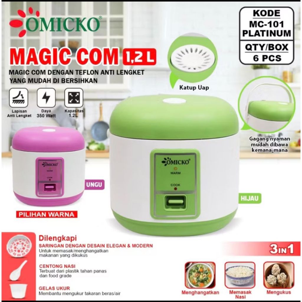 RICE COOKER OMICKO 1,2 LITER /